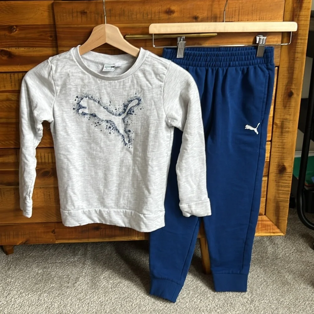 Puma Kids Jogger and Sweatshirt Set - Gray and Blue - Picture 2 of 4